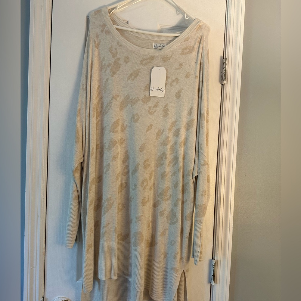 Wonderly Cream Animal-Print Sweater